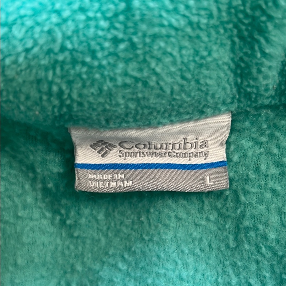 Columbia Turquoise Zip Up Fleece Jacket Ladies Large - Picture 7 of 14